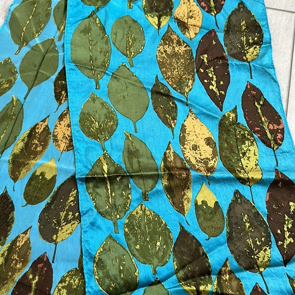 Echo Silk Leaf Print Scarf - Picture 3 of 6